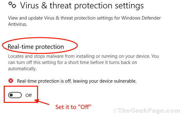 Real Time Protection Off