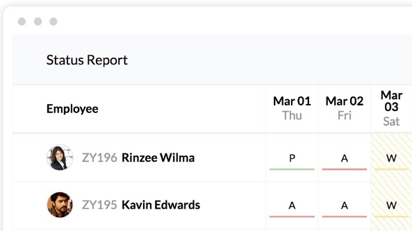 Zoho Attendence Report