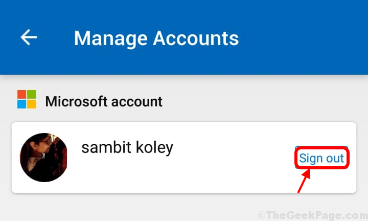 Account Sign Out