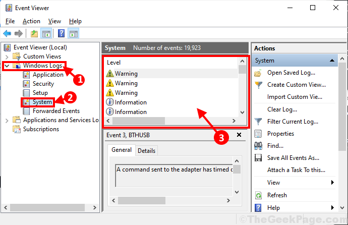 Event Viewer System Logs