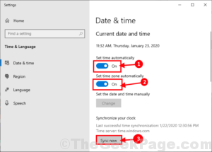sync date and time