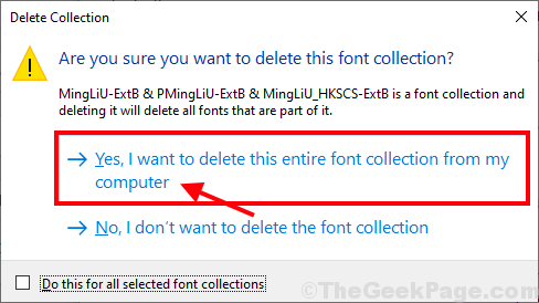 Yes I Want To Delete The Font