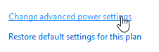 Change Advanced Power Settings Min