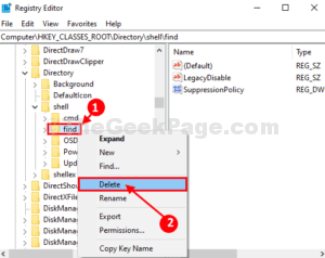 find registry delete
