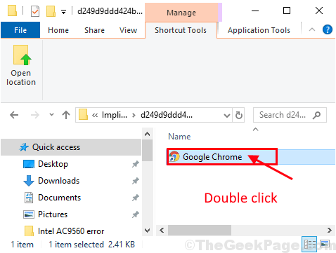Google Chrome Double Click