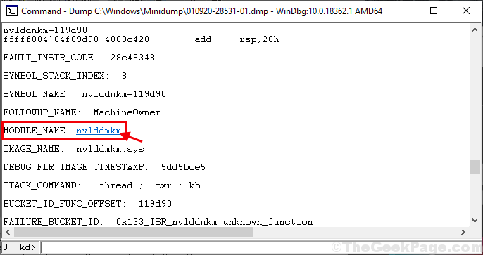 Nvlddkm Module Name