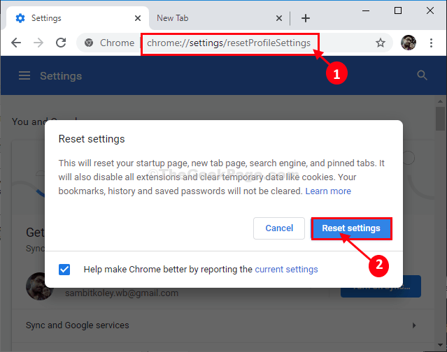 can t access chrome settings