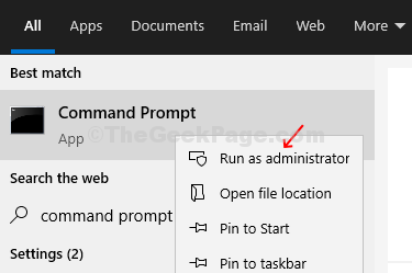 command prompt missing windows 10