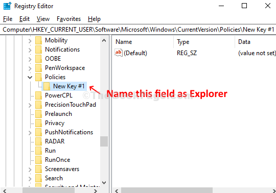 Name The New Sub Key As Explorer