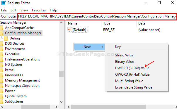 Navigate To The Path, Right Click On The Emty Pane, Select New, Click On Dword (32 Bit) Value