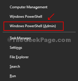 Press Win + X, Click On Windows Powershell (admin) From Menu