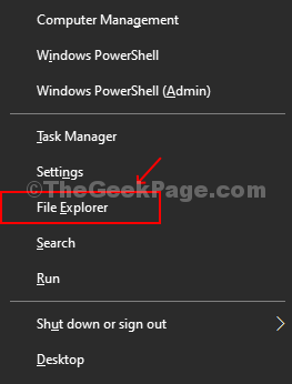 Press Windows + X And Click On File Explorer