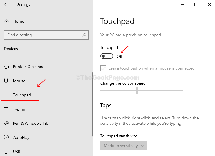 how to disable zoom on touchpad windows 10