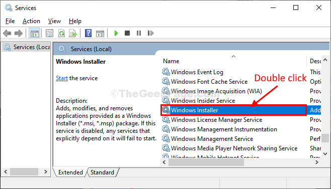 Windows Installer Double Click