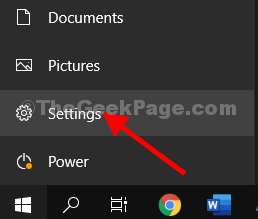 Click On Windows Icon To Go To Setttings