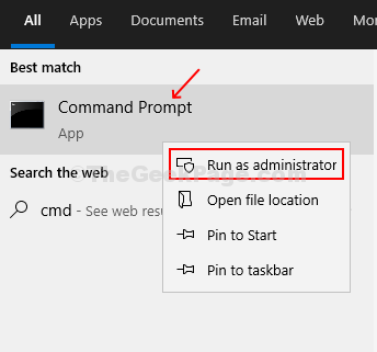 Click Start, Type Cmd In Search Box, Right Click On, Select Run As Adminstrator