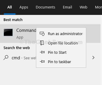 Click Start, Type Cmd In Search Box, Right Click On, Select Run As Adminstrator