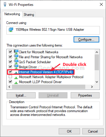 Double Click Ipv4