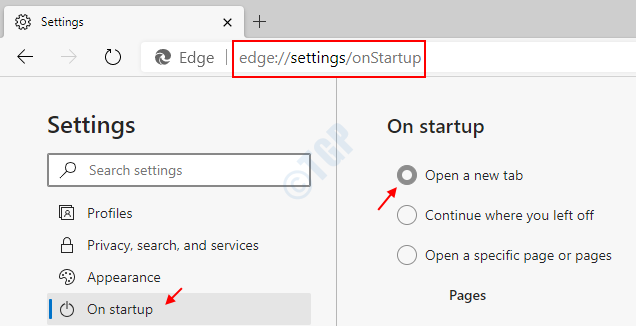 How to change the New Tab Page to blank page in Microsoft Edge