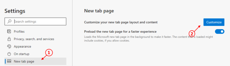 How To Change The New Tab Page To Blank Page In Microsoft Edge