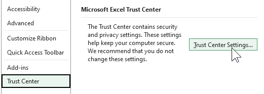 Truste Center Settings