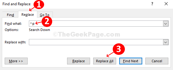 Advanced Find Replace Tab Find Text Replace All