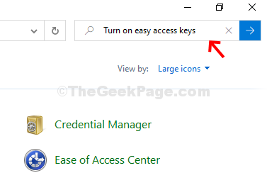 Control Panel Search Turn On Easy Access Keys