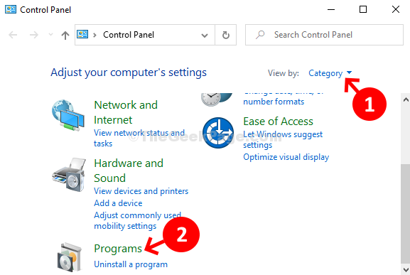 Control Panel View By Category Programs