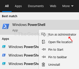 Desktop Windows icon Powershell Right Click Run As Administrator