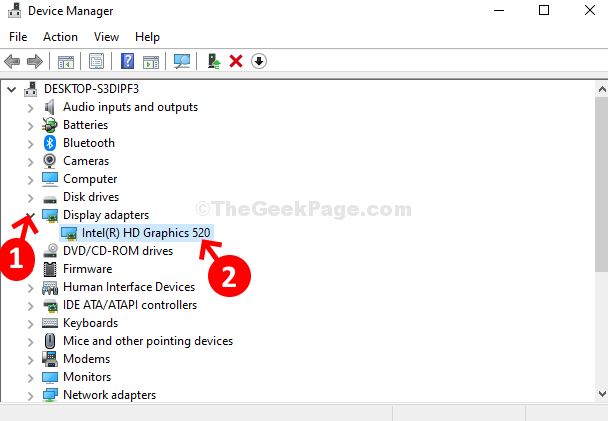 Device Manager Display Adapters Expand Graphics Card Double Click
