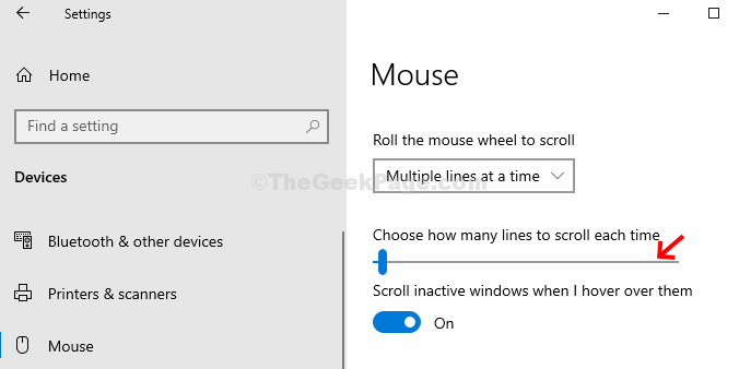 Devices Mouse Choose How Many Lines To Scroll Each Time Slide The Slider