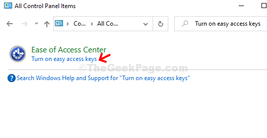 Ease Of Access Center Turn On Easy Access Keys