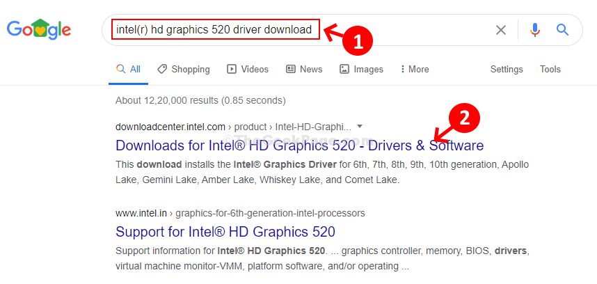 intel hd graphics 520 driver update windows 10