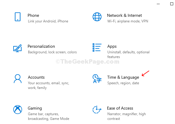 In The Settings Window, Click On Time And Language