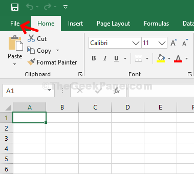 Ms Excel File Tab