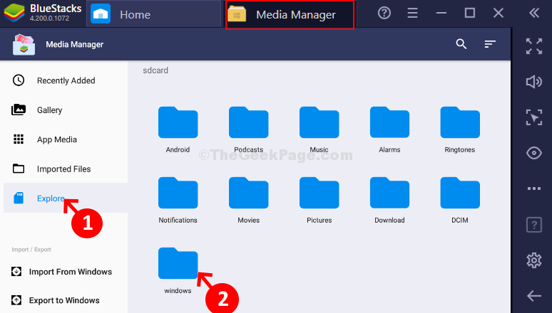 how to copy images from bluestacks to pc