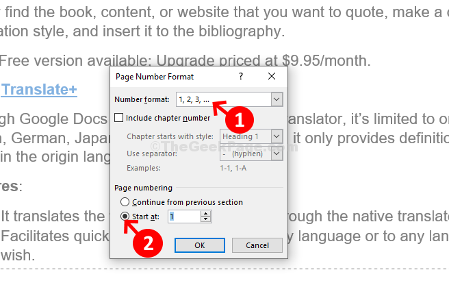 How to add page numbers in roman arabic english in same word doc