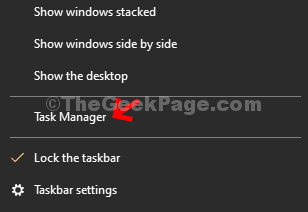 Right Click Taskbar Task Manager