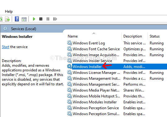 Services Name Windows Installer