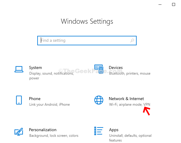 Settings Network & Internet