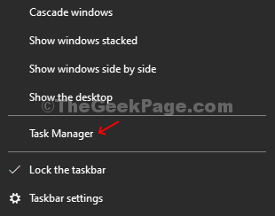 Taskbar Right Click Task Manager