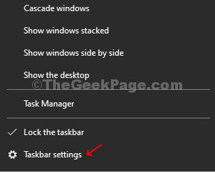 Taskbar Right Click Taskbar Settings