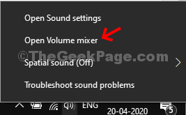 Taskbar Volume Icon Right Click Open Volume Mixer