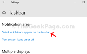 Taskbar Settings Notifications Area Select Which Icons Appear On The Taskbar