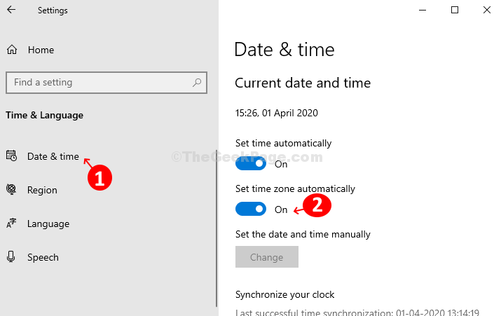 Under Time And Language, Click On Date And Time On The Left And Then Turn The Slider On The Right