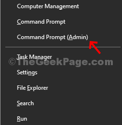 Win + X Command Prompt Admin