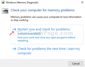Windows Memory Diagnostic Restart Now and Check for Problems