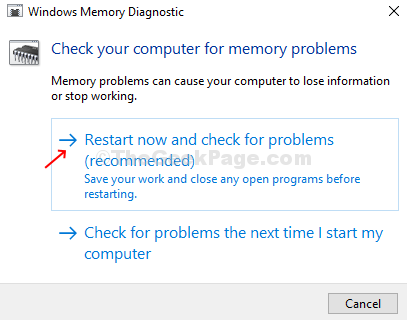 Windows Memory Diagnostic Restart Now And Check For Problems