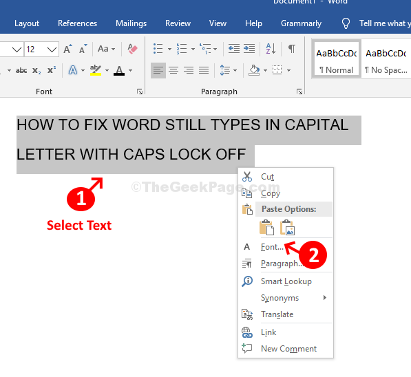 microsoft word find and replace all caps