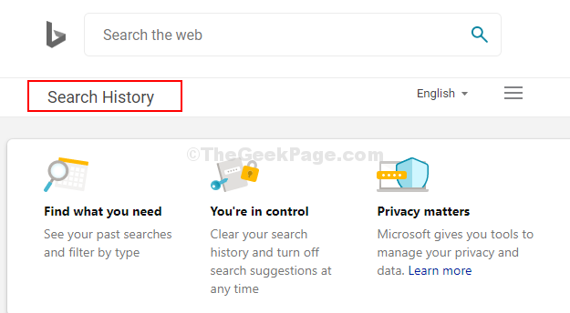 You Will Be Diected To The Search History Page In The Microsoft Bing Account